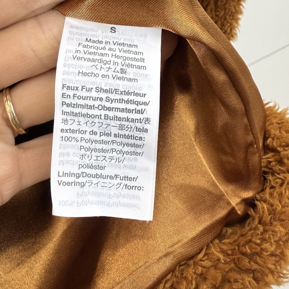 J.CREW Sherpa Camel Funnelneck Zip Jacket Women Small AB440 Teddy - Picture 7 of 14